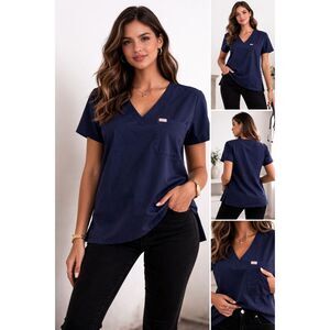 Figs Short Sleeve Technical Collection Top Blue M